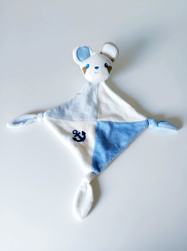 Doudou plat souris bleu - doudou,