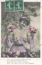 CP WOMAN NECKLACE PINK PEARLS FLOWERS - 96706