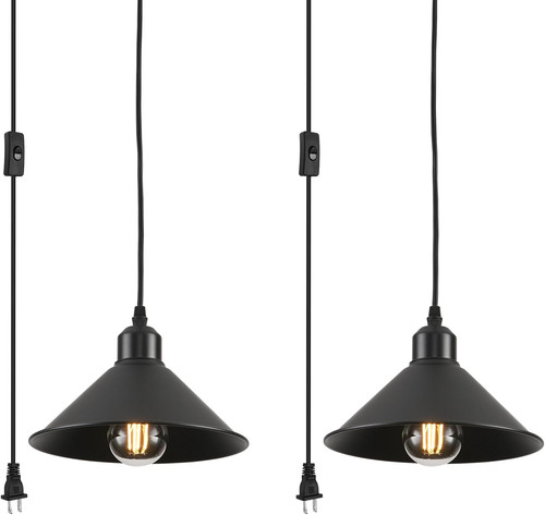 Black plug pendant - black,
