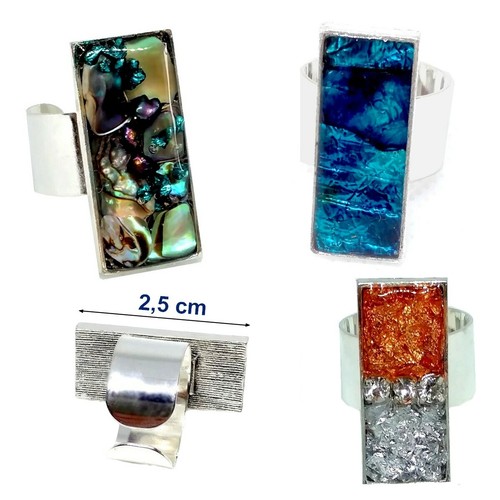 Bagues rectangulaires métal - bagues,