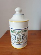 Grand pot à pharmacie "elixir de longue vie" en porcelaine 12x26 cm