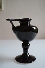 Biot Signed Boiled Blown Glass Eggplant Oil Lamp