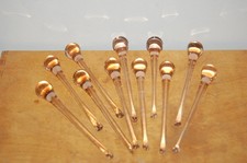 11 pampilles goutte d'eau en verre soufflé de Murano rose pour lustre 13 cm