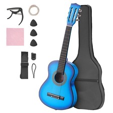 Uimoso Guitare classique pour débutants, enfants, 78 cm, cordes en nylon, bleu