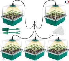BTONGE Nouveau 5 pièces kit Mini Serre pour Plantes, avec lumière Solaire à Sp