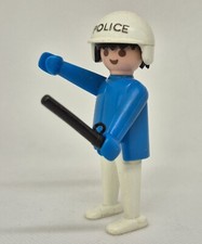 HOMME POLICE EN BLEU AVEC MATRAQUE MOULE DE 1974 GEOBRA VINTAGE PLAYMOBIL...