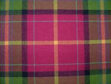100% Shetland Laine Rose Et Citron Tartan Carreaux Tapisserie Rideau Taie Tissu