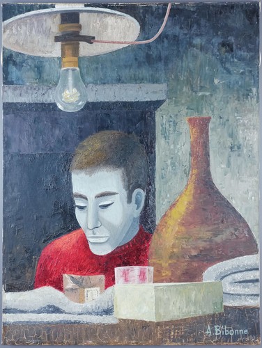 Ancien tableau veillée - ancien,
