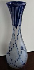 LEGRAS VASE GIVRE BLEU GRAVE A
