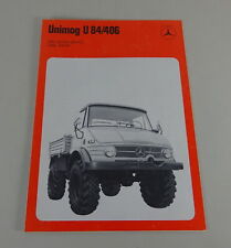 Brochure/brochure Mercedes-Benz Unimog 406.120/121 U84 status 01/1974