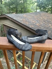 Loints of Holland Sydney Ankle Strap Shoes EU 38 US 7.5 Gray Plaid Fabric