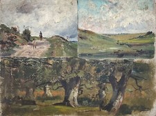 ADOLPHE CHARLES MARAIS PAINTING ORIGINAL PAINTING LANDSCAPES HONFLEUR 1900