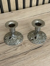 2 Bougeoir En Étain Pied