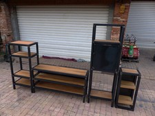 Living bibliothèque style industriel fabrication meuble industriel bois mètal