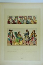 RCF351 costumes France XVII nobility wig sword hat jacket cane