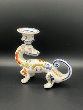Azay-le-Rideau Salamander Earthenware Candle Holder Renaissance Decor Enamel Antique