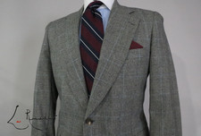 Paul Stuart Worsted wool Prince of Wales check canvas two button suit 41-42 R