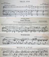 Assorted Sheet Music from the 1935 & 1936 Editions of Etude Magazine