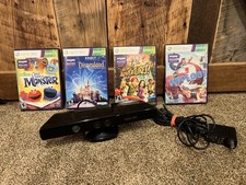 Microsoft Xbox 360 Kinect Sensor Bar with 4 Games Bundle Tested Works 