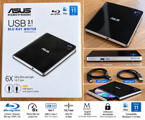 Graveur blu ray externe - externe, asus