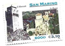 Timbre Usagé SM 1854 1999 Montale Et Rocca De Saint-Marin