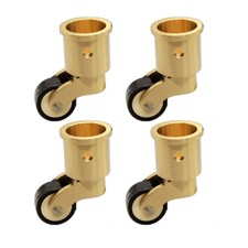 Lot de 4 roulettes de meubles en laiton 360 rotation roulement silencieux roues