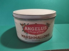 Angelus Marshmallows 5 Lb Tin Not Campfire but EARLY Cracker Jack Co Tin 