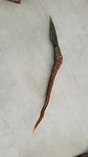 Hunting knife with deer horn