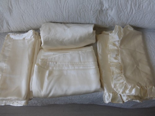Parure draps satin beige clair - satin,