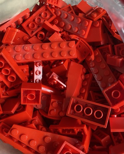 Red lego mixed lot bricks - mixed,