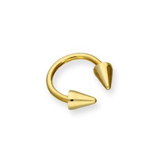 jewellerybox Piercing Anneau de Nez Double Flèche en Or Jaune 9 Carats