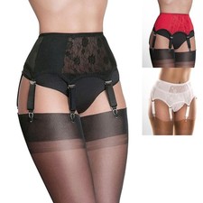 Ceinture porte-jarretelles en dentelle Nylon Dreams 6 bretelles devant et...