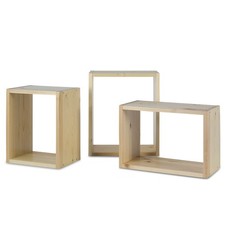 Étagères Murale Biblothèque Lot de 3 Meuble Rangement en Bois Salon Homestyle4u