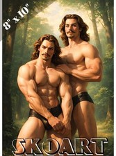 art gay, deux hommes musclés