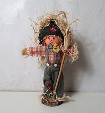 épouvantail rotin vintage sujet en fibres naturelles