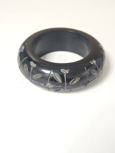 Bracelet jonc bakélite - , noire