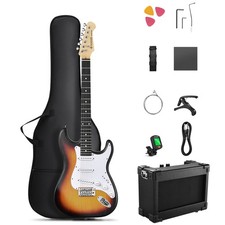 Donner DST-80 Guitare Électrique SSS Bois Grain + Ampli et Accessoires