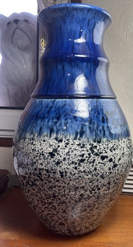 Vase céramique blanc bleue - céramique,