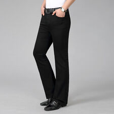 Hommes Rétro Noir Patte D’Éléphant Jean Pantalon Évasé 60s Mariage Décontracté