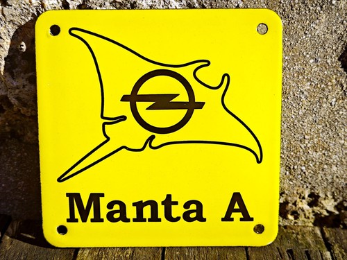 Plaque émaillée opel - plaque, manta