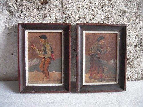 Paire peintures basques - de,