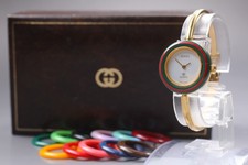 [ EXC+5 ] GUCCI Change Bezel 12 Couleurs 1100-L Montre Quartz Gold Women Watch