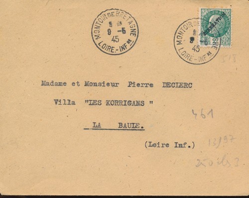 Lettre guerre libération ilot - libération,