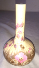 ANTIQUE SMALL SOLIFLORA FINE PORCELAIN SWAN NECK VASE signed debut 1900