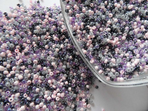 1000 perles rocaille - perles, violet