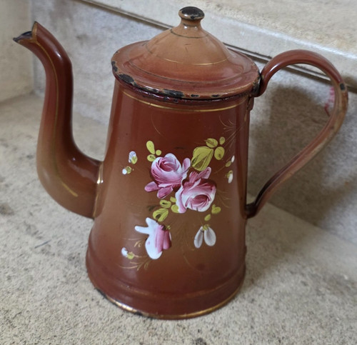 Ancienne cafetière tôle - cafetière, en