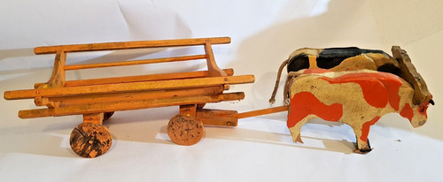 Jouet ancien 1940 attelage - ancien,