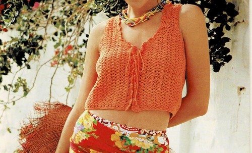 Modèle top coton orange - modèle,