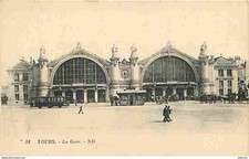 37 - Towers - The Station - Animated - Horse Hitch - Tramway - Clock - Old postcard -