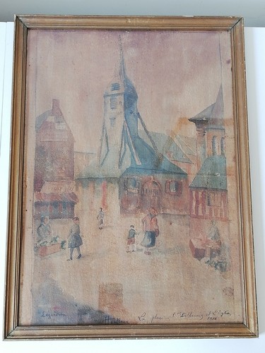 Aquarelle honfleur place - aquarelle, “place